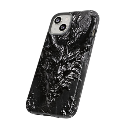 Silver Devil Phone Case – Gothic Demon Design for iPhone, Samsung Galaxy, and Google Pixel Devices