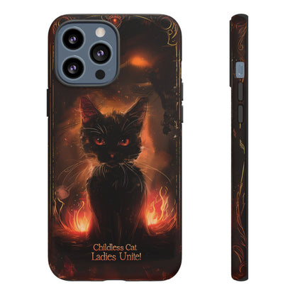 Childless Cat Ladies Unite Phone Case - Gothic Black Cat For iPhone, Samsung Galaxy, and Google Pixel Devices