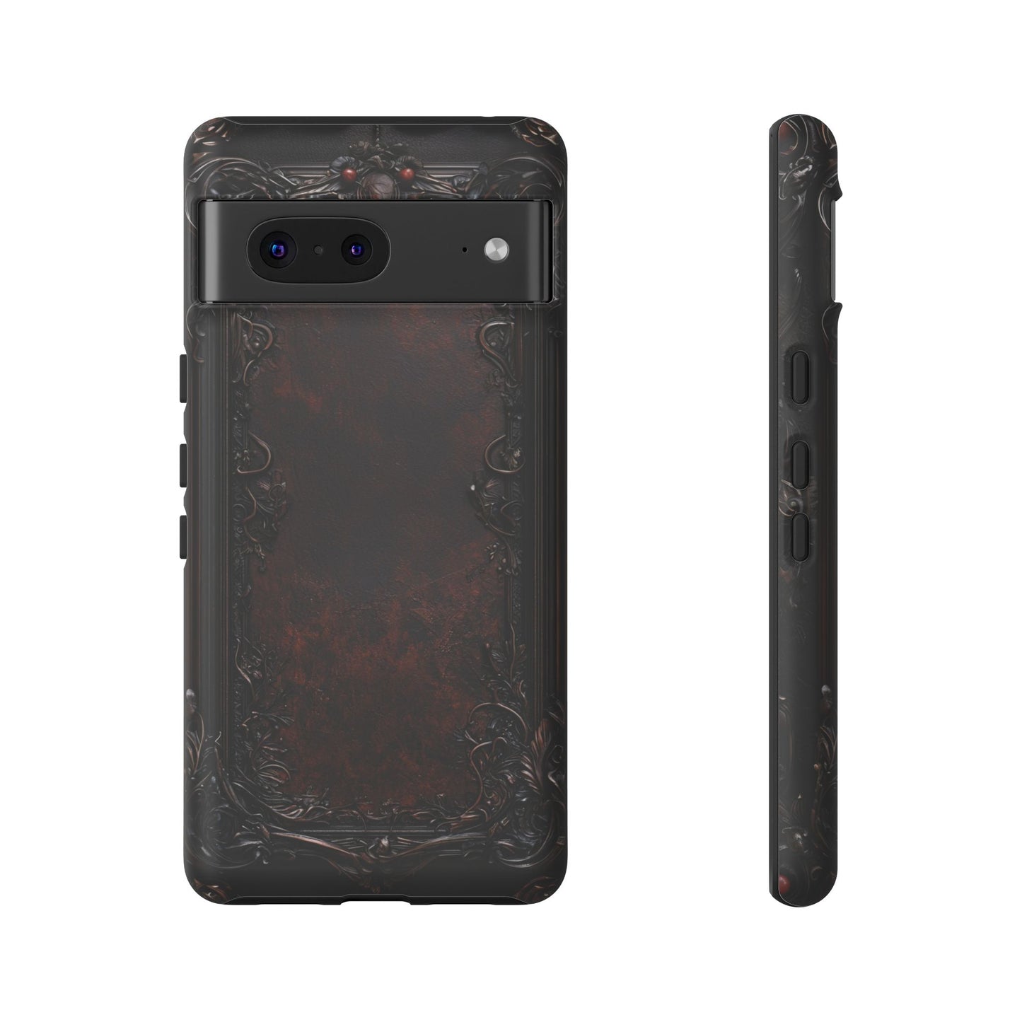 Gothic Ornate Leather-Inspired Phone Case - Dark Aesthetic Cover