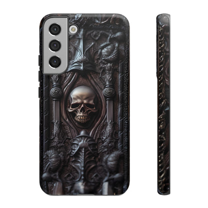 Dark Grimoire of Death Tough Phone Case – Gothic Skull Vampiric Design for iPhone, Samsung Galaxy, and Google Pixel Devices