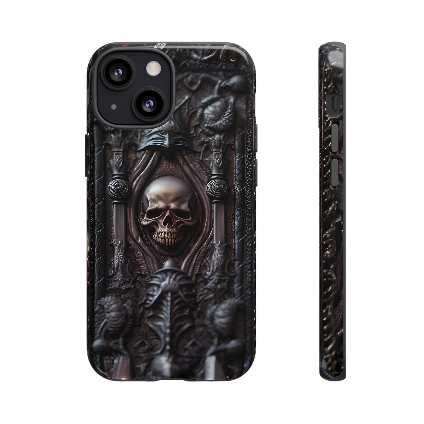 Dark Grimoire of Death Tough Phone Case – Gothic Skull Vampiric Design for iPhone, Samsung Galaxy, and Google Pixel Devices