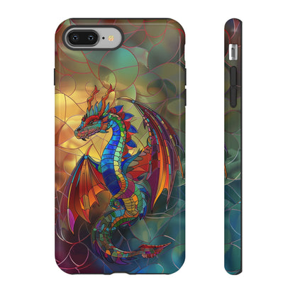 Stained Glass Dragon Phone Case - Colorful Fantasy Design for iPhone, Samsung Galaxy, Google Pixel Devices