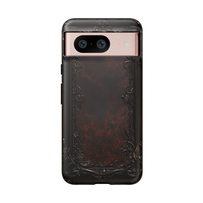 Gothic Ornate Leather-Inspired Phone Case - Dark Aesthetic Cover