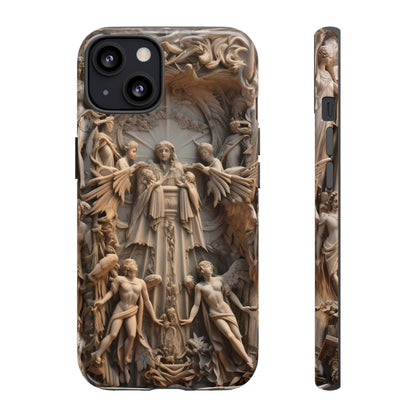 Angelic Statue Phone Case – Heavenly Gothic Marble Design for iPhone, Samsung Galaxy, and Google Pixel Devices