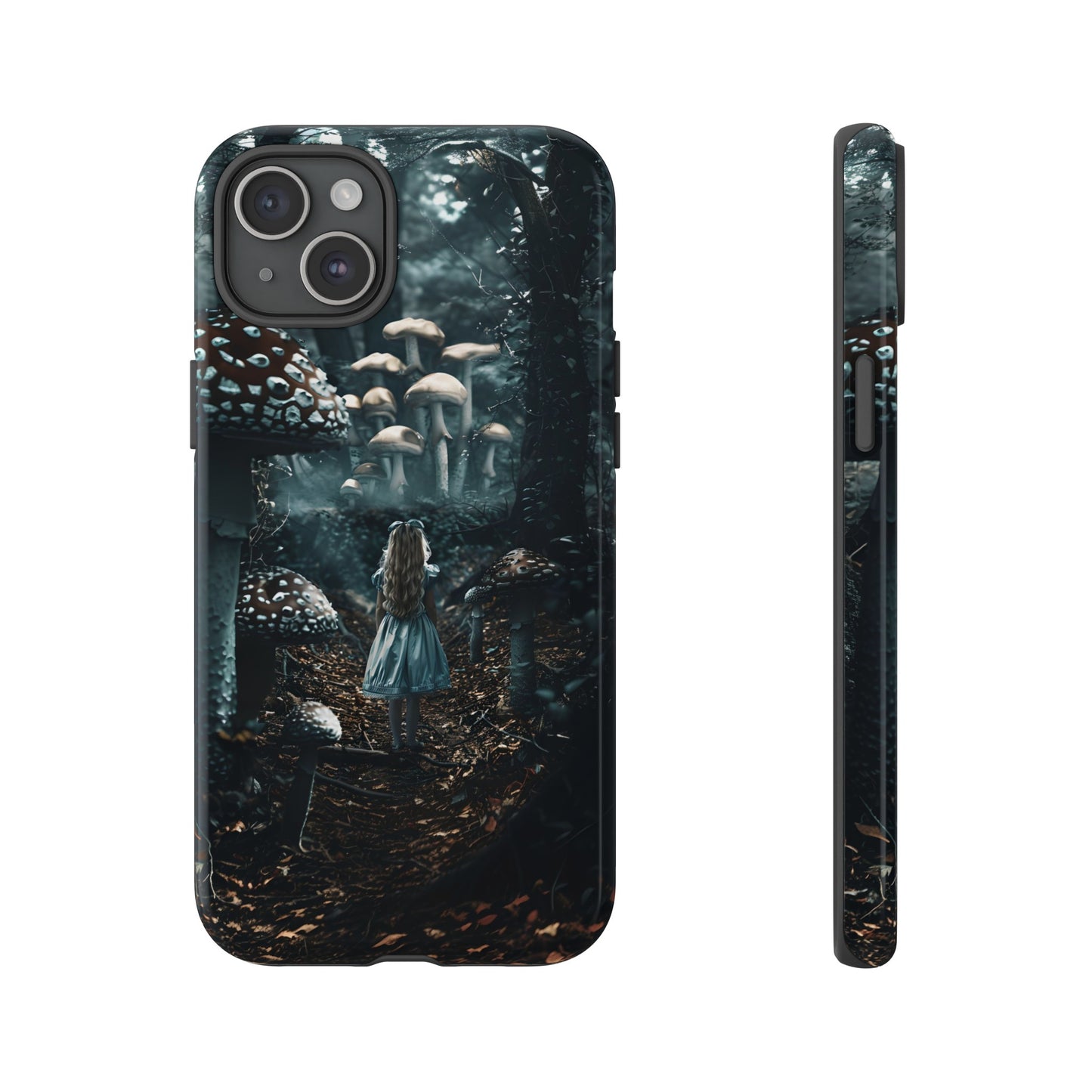 Alice in the Mushroom Forest Phone Case – Fantasy Wonderland Design for iPhone, Samsung Galaxy, and Google Pixel Devices