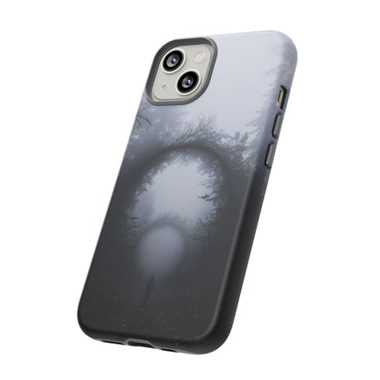 Mystical Forest Portal Phone Case - Atmospheric Foggy Path with Enchanted Tunnel For iPhone, Samsung Galaxy, and Google Pixel Devices.