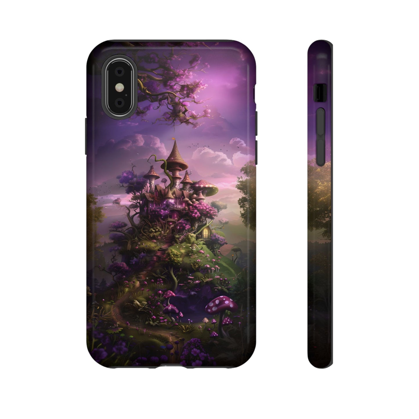 Enchanted Fairy Castle Phone Case - Magical Purple Fantasy Art for iPhone, Samsung Galaxy and Google Pixel Devices