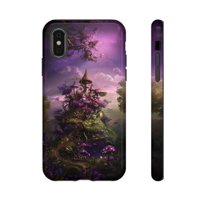 Enchanted Fairy Castle Phone Case - Magical Purple Fantasy Art for iPhone, Samsung Galaxy and Google Pixel Devices