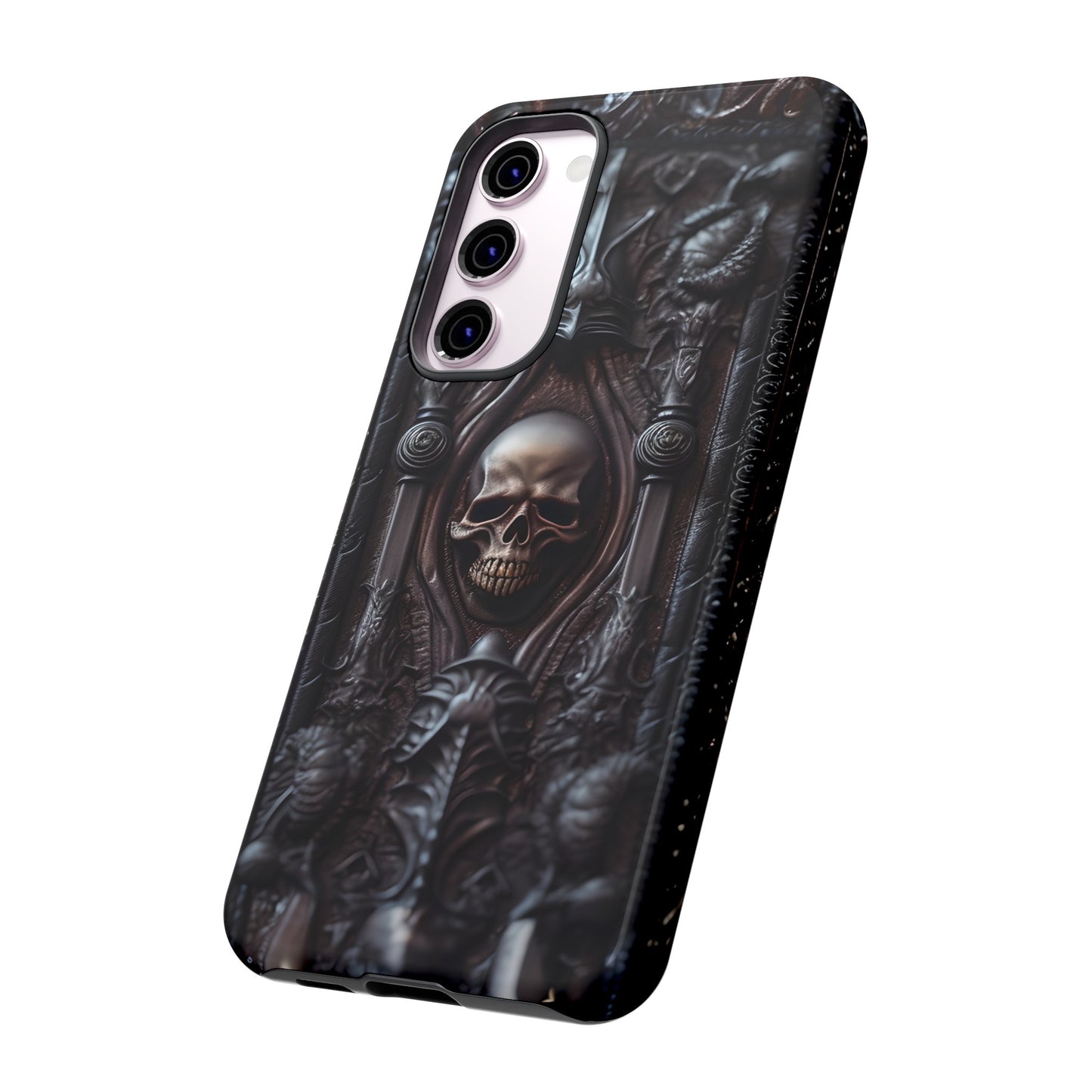 Dark Grimoire of Death Tough Phone Case – Gothic Skull Vampiric Design for iPhone, Samsung Galaxy, and Google Pixel Devices