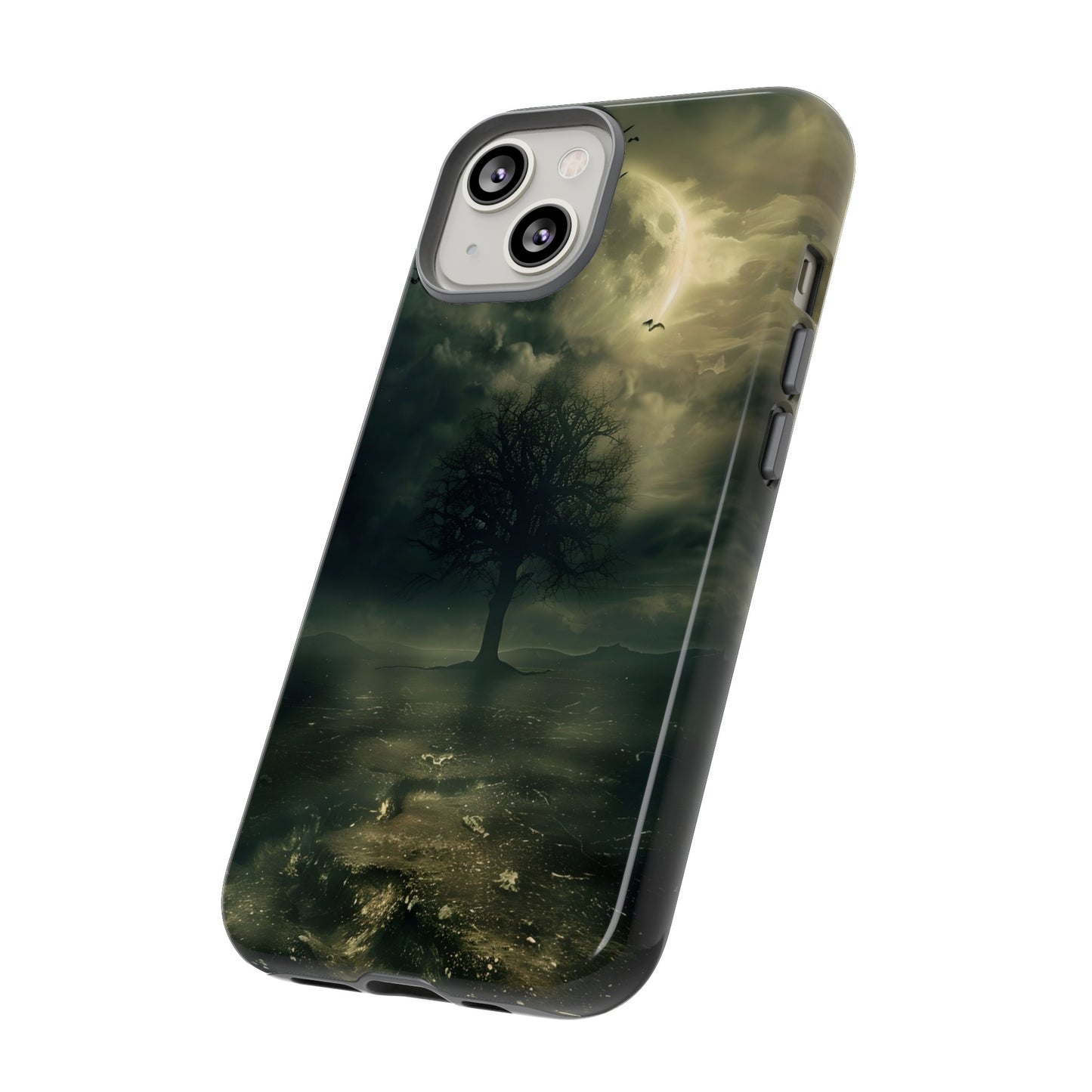 The Tree of Desolation Phone Case – Dark Fantasy Gothic Art with Full Moon for iPhone, Samsung Galaxy, and Google Pixel Devices