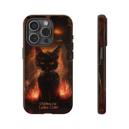 Childless Cat Ladies Unite Phone Case - Gothic Black Cat For iPhone, Samsung Galaxy, and Google Pixel Devices