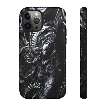 Biomechanical Transhumanism Phone Case – Alien Horror Design for iPhone and Samsung Galaxy Devices