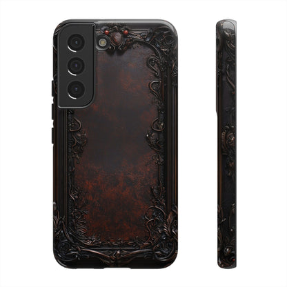 Gothic Ornate Leather-Inspired Phone Case - Dark Aesthetic Cover