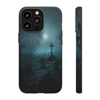 Graveyard at Night Phone Case – Eerie Cemetery Design for iPhone, Samsung Galaxy, and Google Pixel Devices