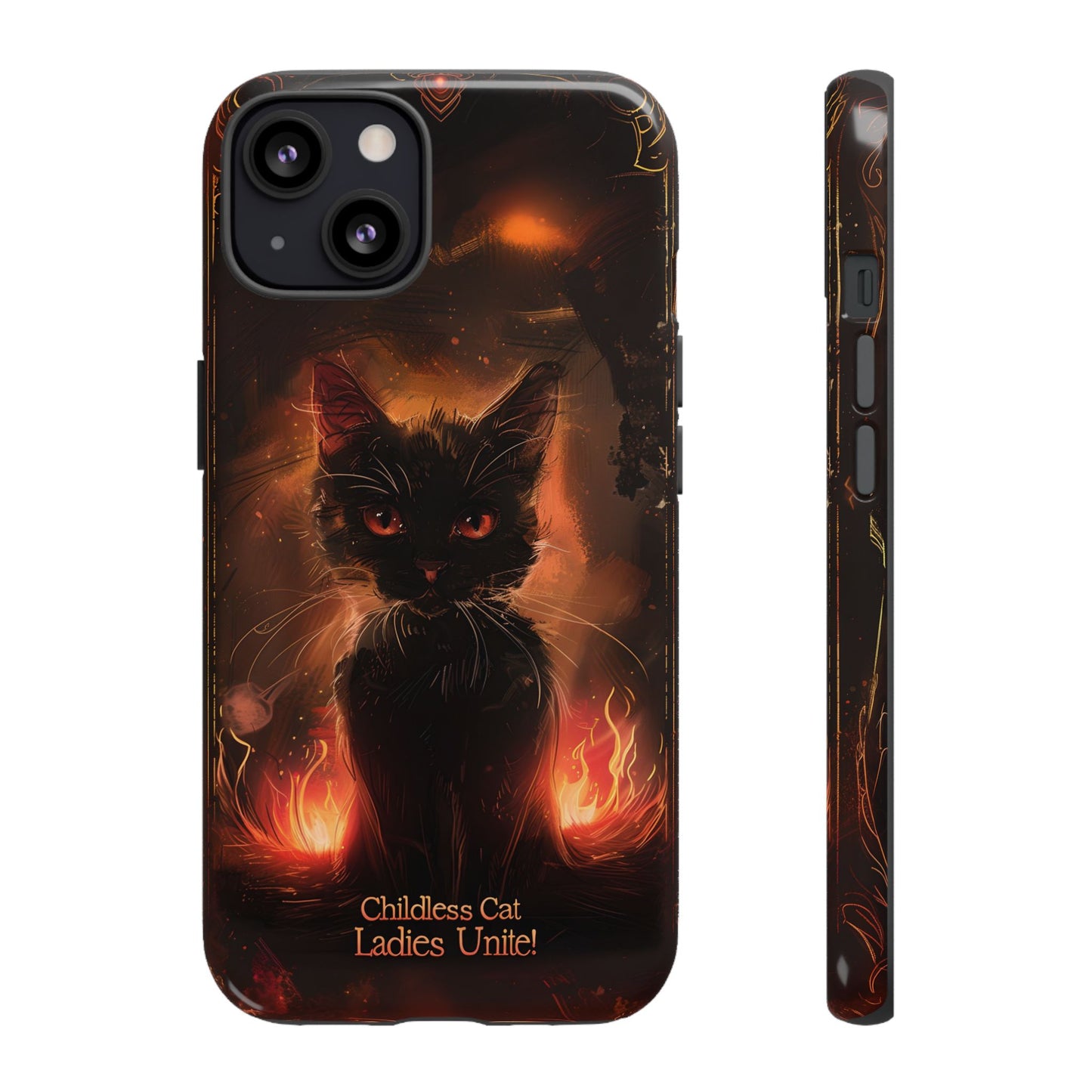 Childless Cat Ladies Unite Phone Case - Gothic Black Cat For iPhone, Samsung Galaxy, and Google Pixel Devices