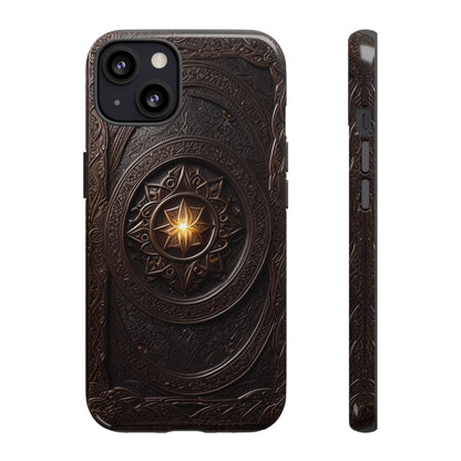 Intricate Leather Flower Tough Phone Case – Elegant Floral Design for iPhone, Samsung Galaxy, and Google Pixel Devices