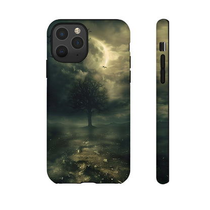 The Tree of Desolation Phone Case – Dark Fantasy Gothic Art with Full Moon for iPhone, Samsung Galaxy, and Google Pixel Devices