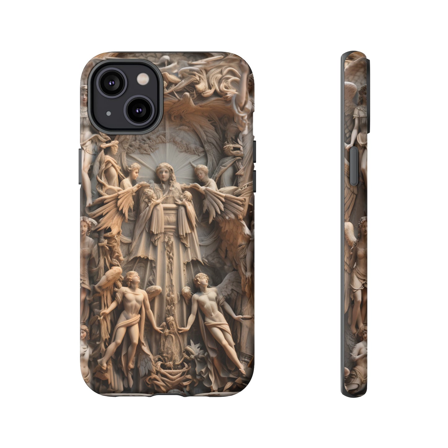 Angelic Statue Phone Case – Heavenly Gothic Marble Design for iPhone, Samsung Galaxy, and Google Pixel Devices