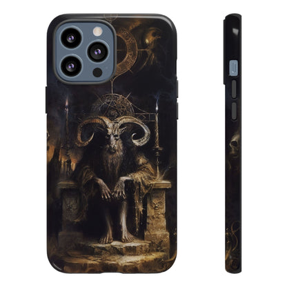 Dark Gothic Goat Demon Phone Case - Occult Horned Beast Art Design