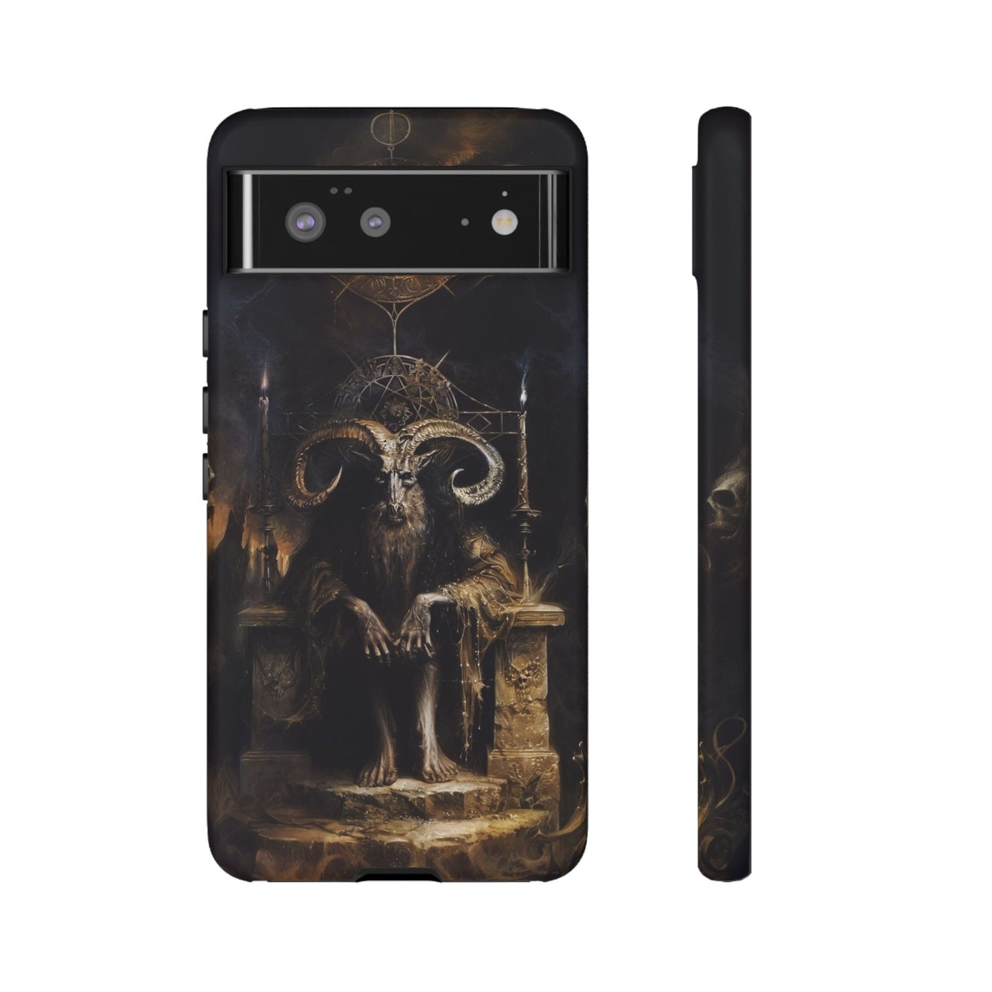 Dark Gothic Goat Demon Phone Case - Occult Horned Beast Art Design