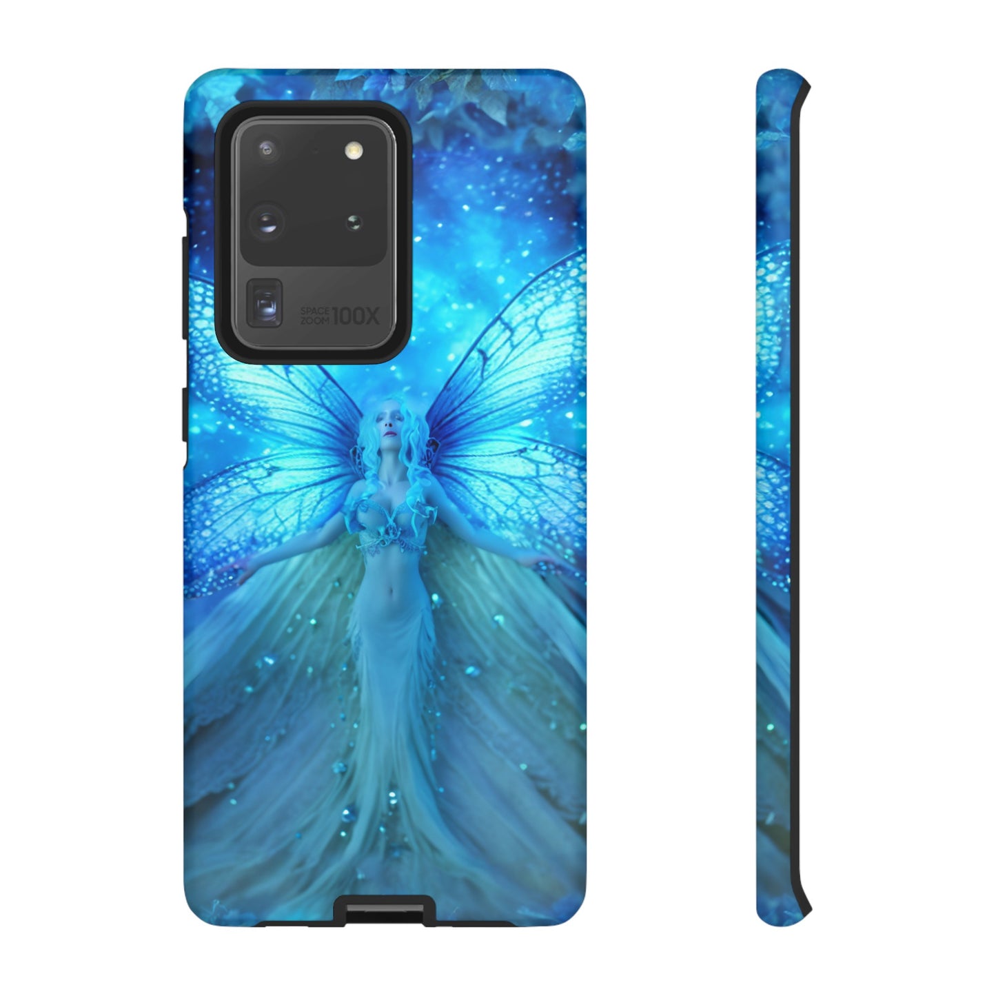 Blue Cosmic Fairy Phone Case – Enchanting Fae Design for iPhone, Samsung Galaxy, and Google Pixel Devices