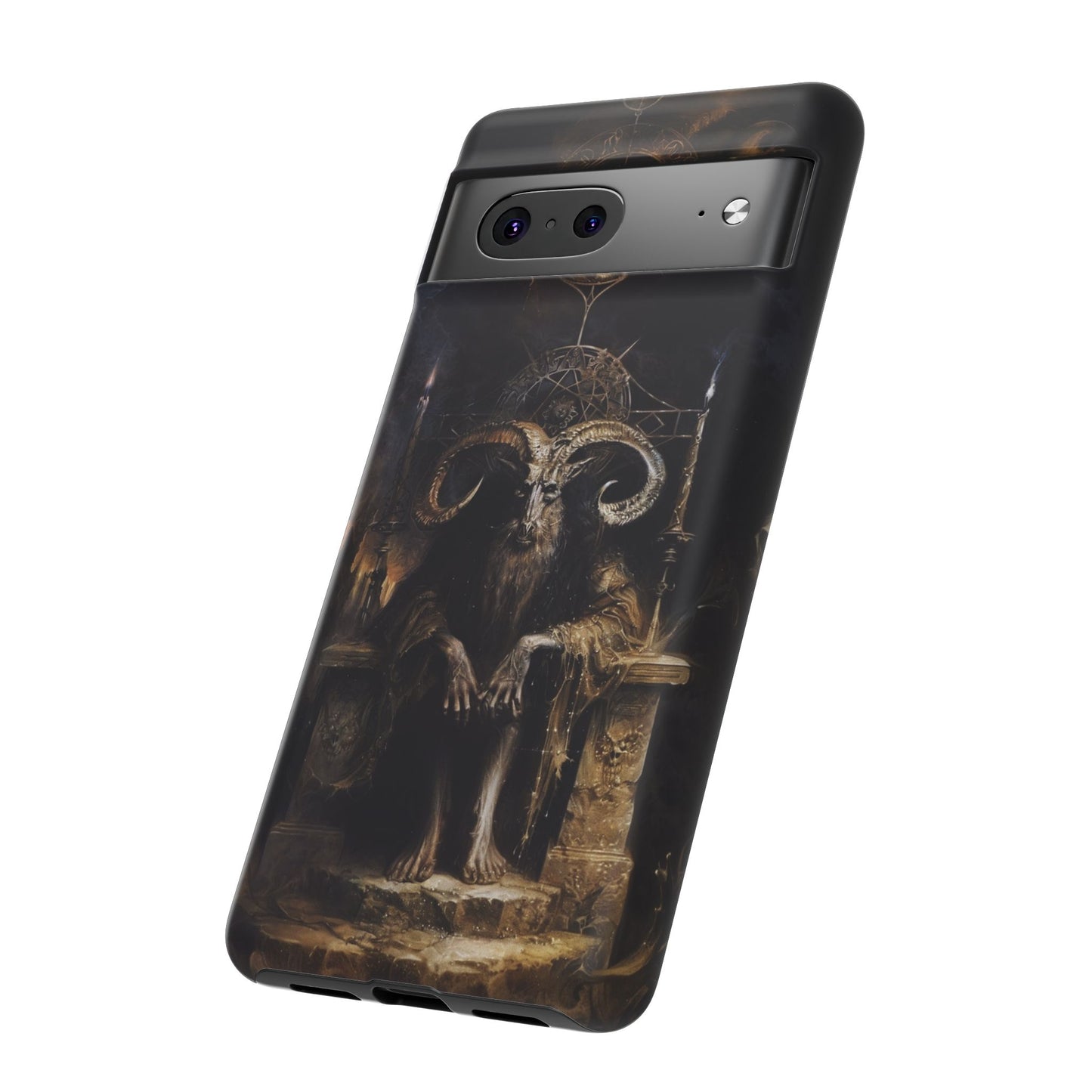 Dark Gothic Goat Demon Phone Case - Occult Horned Beast Art Design