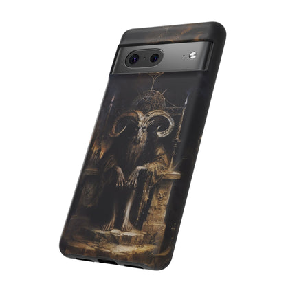 Dark Gothic Goat Demon Phone Case - Occult Horned Beast Art Design