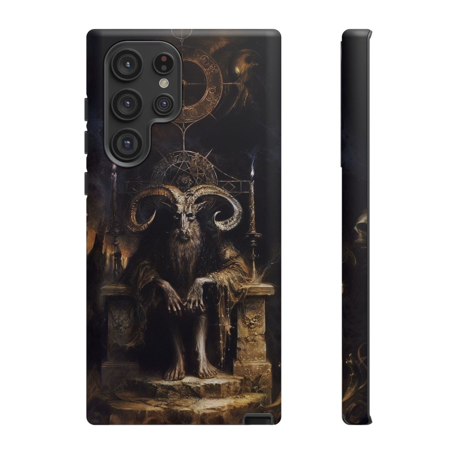 Dark Gothic Goat Demon Phone Case - Occult Horned Beast Art Design