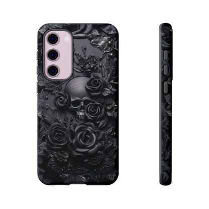 Gothic Black Roses Tough Phone Case – Elegant Dark Floral Design for iPhone, Samsung Galaxy, and Google Pixel Devices