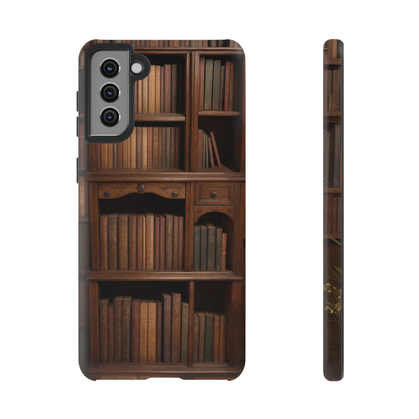 Book Shelf Phone Case – Vintage Library Design for iPhone, Samsung Galaxy, and Google Pixel Devices