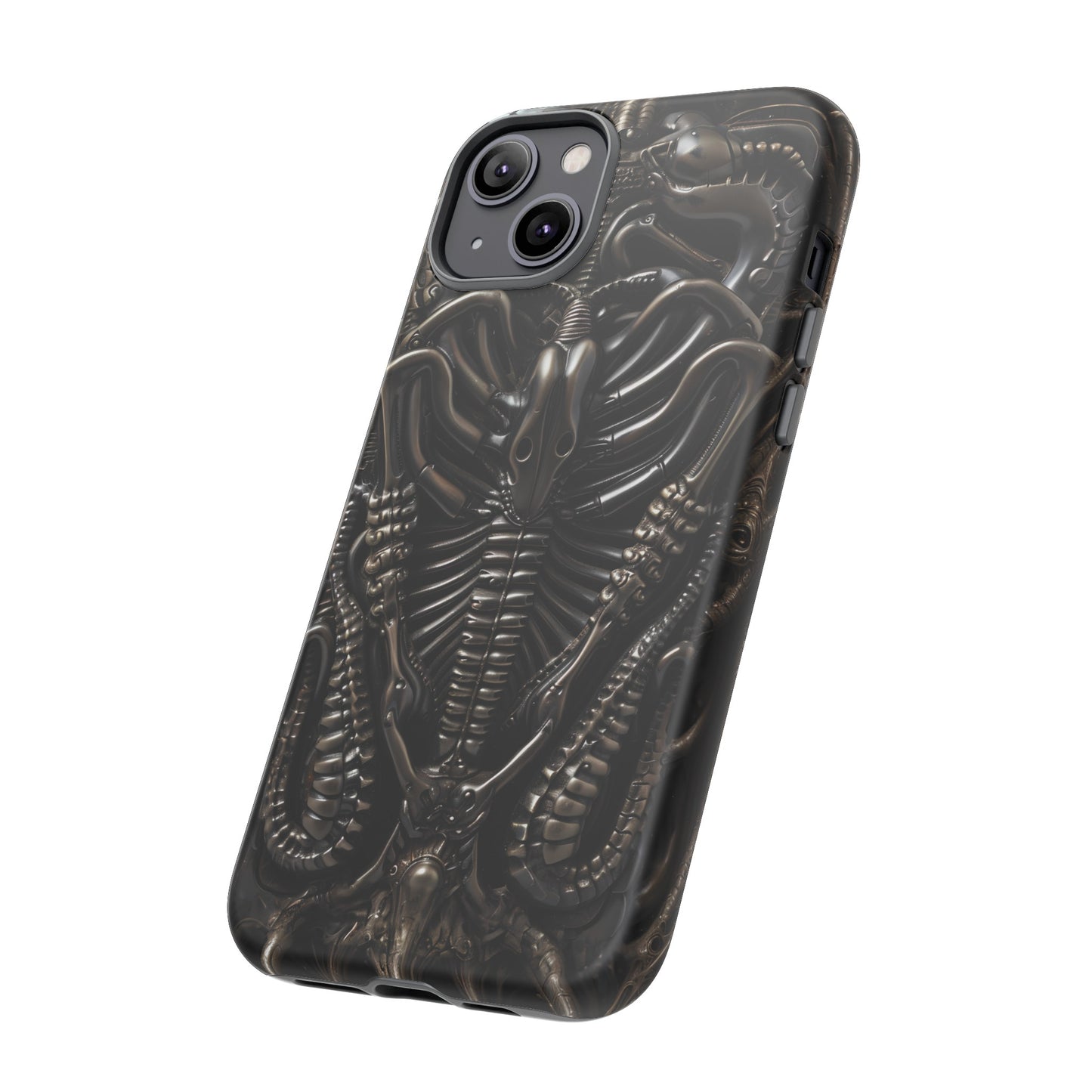 Biomechanical Nightmares Tough Phone Case – Alien Horror Design for iPhone and Samsung Galaxy Devices