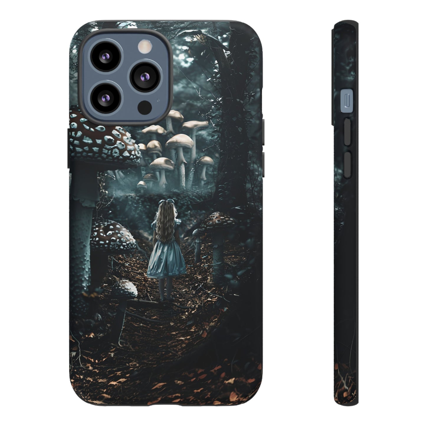 Alice in the Mushroom Forest Phone Case – Fantasy Wonderland Design for iPhone, Samsung Galaxy, and Google Pixel Devices