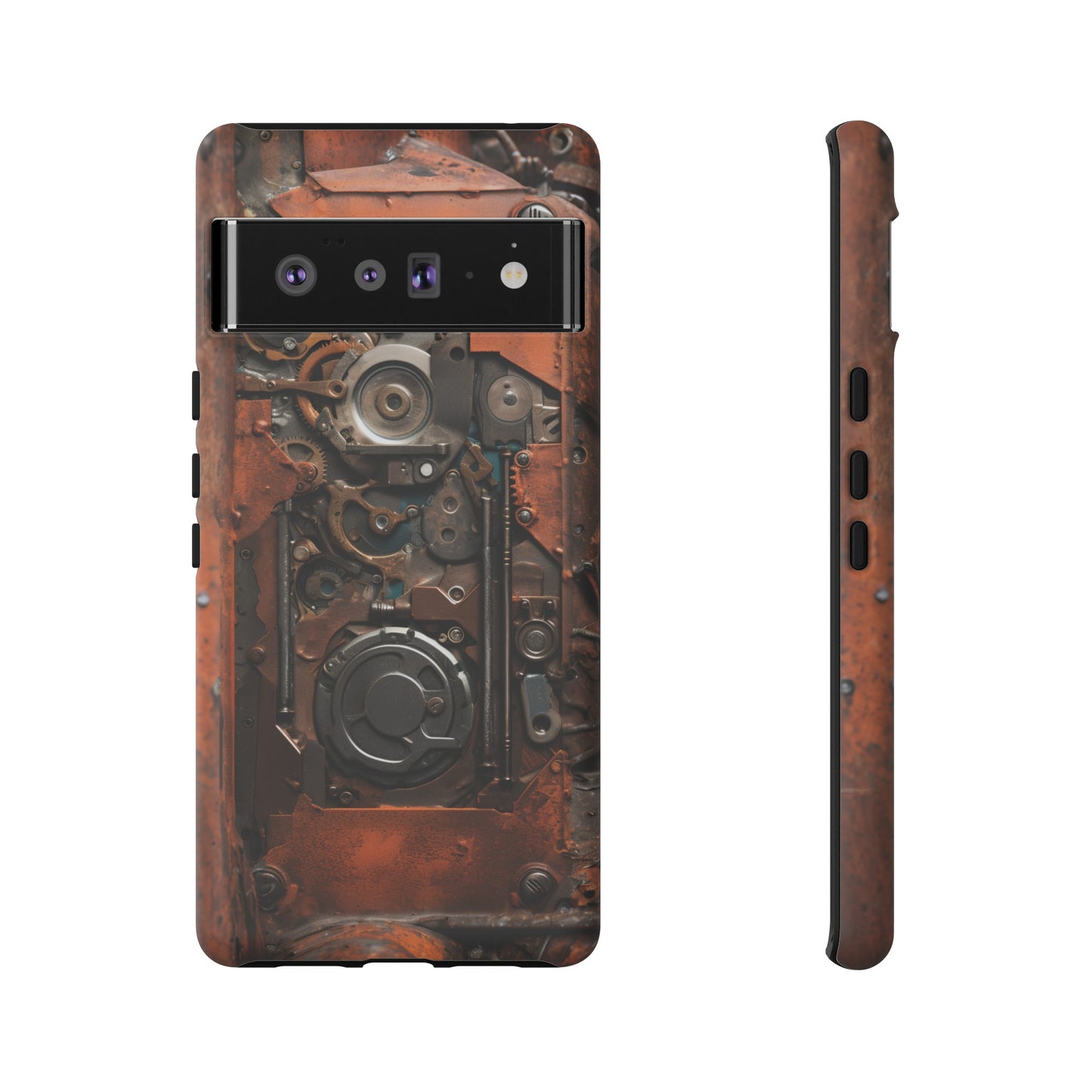 Rusted Mechanisms Phone Case – Steampunk Metal Gear Design for iPhone, Samsung Galaxy, and Google Pixel Devices