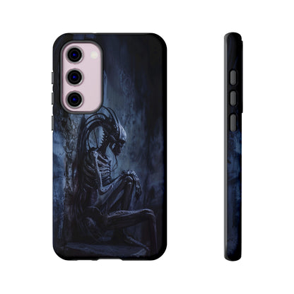 Gothic Alien Skeleton iPhone Case - Sci-Fi Horror Design