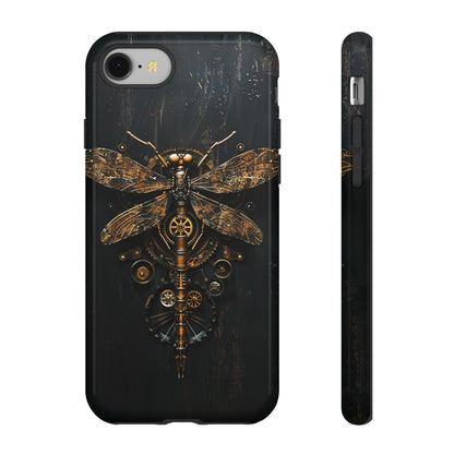 Steampunk Dragonfly Phone Case - Intricate Gear Design for iPhone, Samsung Galaxy, Google Pixel Devices