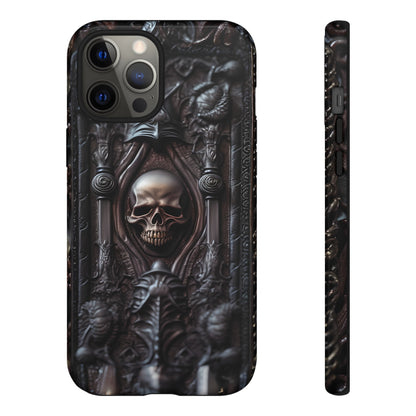 Dark Grimoire of Death Tough Phone Case – Gothic Skull Vampiric Design for iPhone, Samsung Galaxy, and Google Pixel Devices