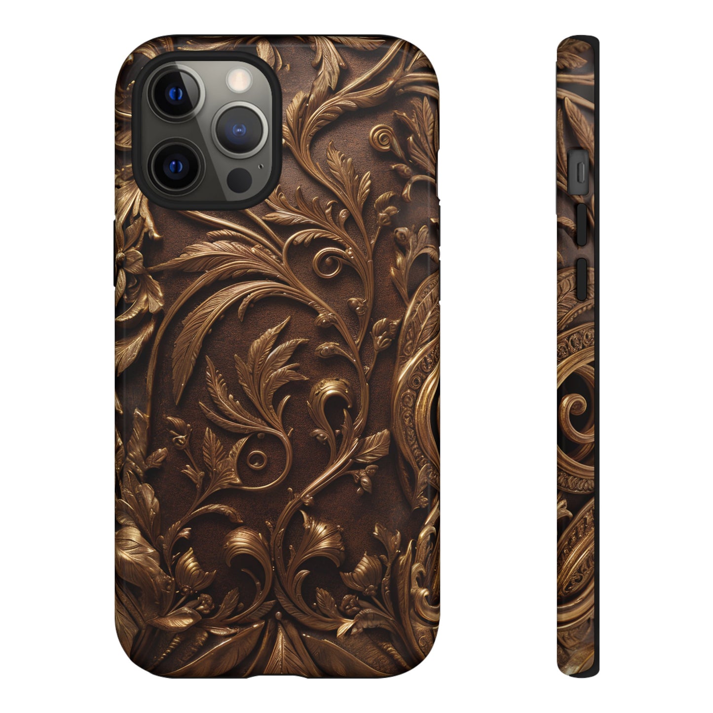 Elegant Bronze Phone Case – Victorian Floral Design for iPhone, Samsung Galaxy, and Google Pixel Devices