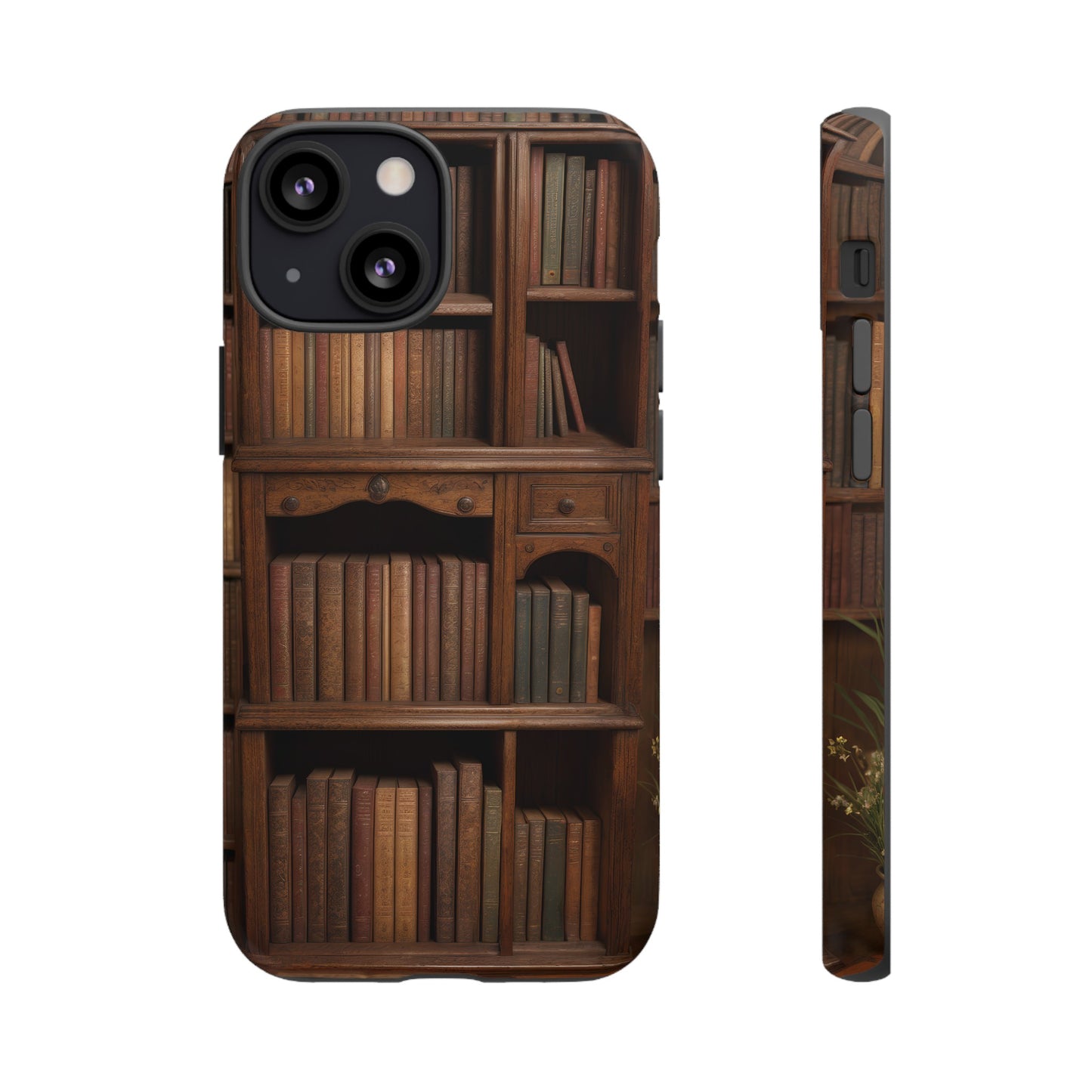 Book Shelf Phone Case – Vintage Library Design for iPhone, Samsung Galaxy, and Google Pixel Devices