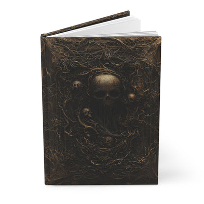 Dark Gothic Skull Notebook - Intricate Web Design Hardcover Journal for Horror Fans