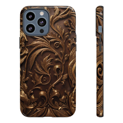 Elegant Bronze Phone Case – Victorian Floral Design for iPhone, Samsung Galaxy, and Google Pixel Devices