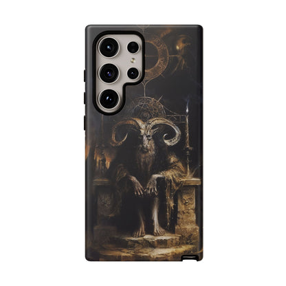 Dark Gothic Goat Demon Phone Case - Occult Horned Beast Art Design