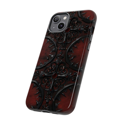 Vampiric Leather Phone Case for iPhone, Samsung Galaxy, and Google Pixel Devices - Gothic Ornate Design