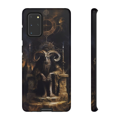 Dark Gothic Goat Demon Phone Case - Occult Horned Beast Art Design