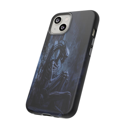 Gothic Alien Skeleton iPhone Case - Sci-Fi Horror Design