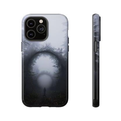 Mystical Forest Portal Phone Case - Atmospheric Foggy Path with Enchanted Tunnel For iPhone, Samsung Galaxy, and Google Pixel Devices.