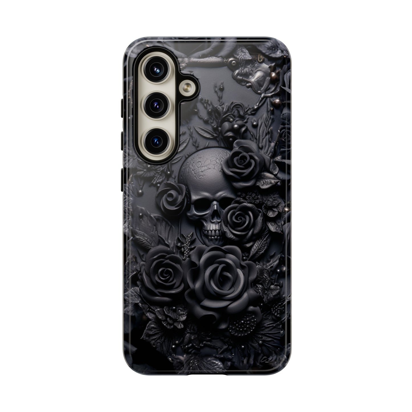 Gothic Black Roses Tough Phone Case – Elegant Dark Floral Design for iPhone, Samsung Galaxy, and Google Pixel Devices