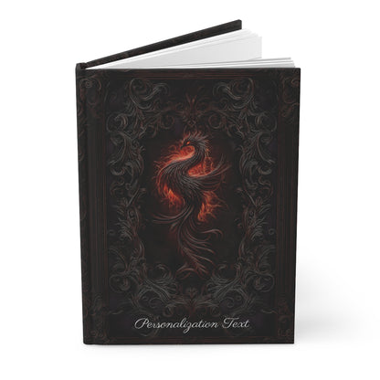 Fiery Phoenix Hardcover Journal - Personalized Notebook