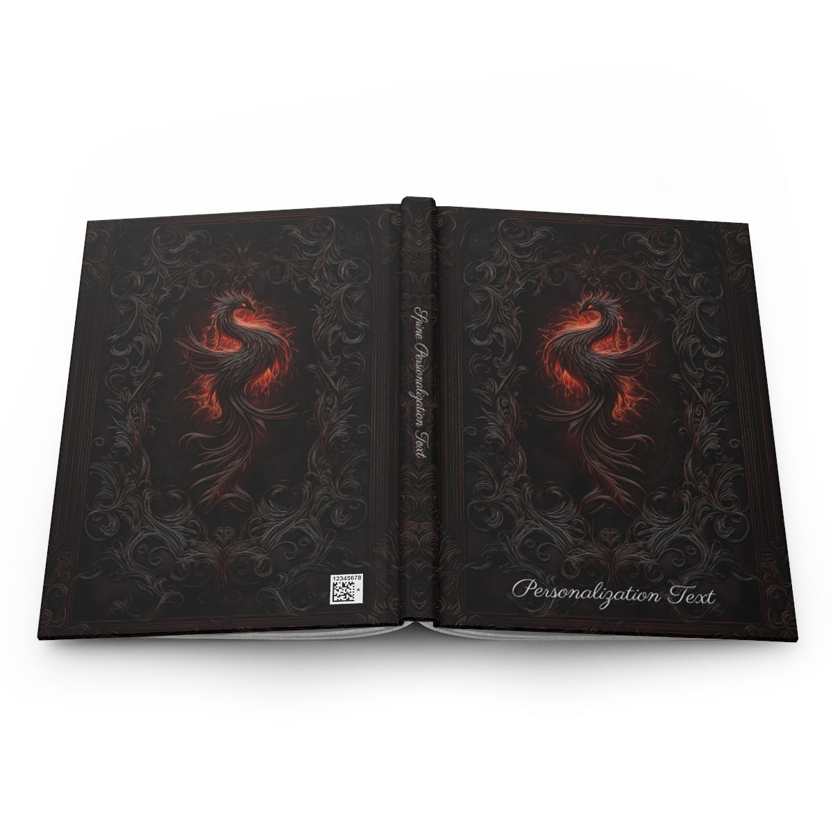 Fiery Phoenix Hardcover Journal - Personalized Notebook