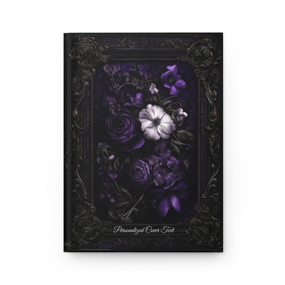 Dark Elegance Floral Hardcover Journal - Personalized Notebook