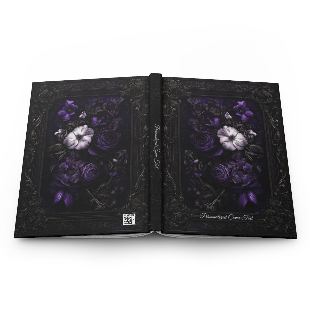 Dark Elegance Floral Hardcover Journal - Personalized Notebook